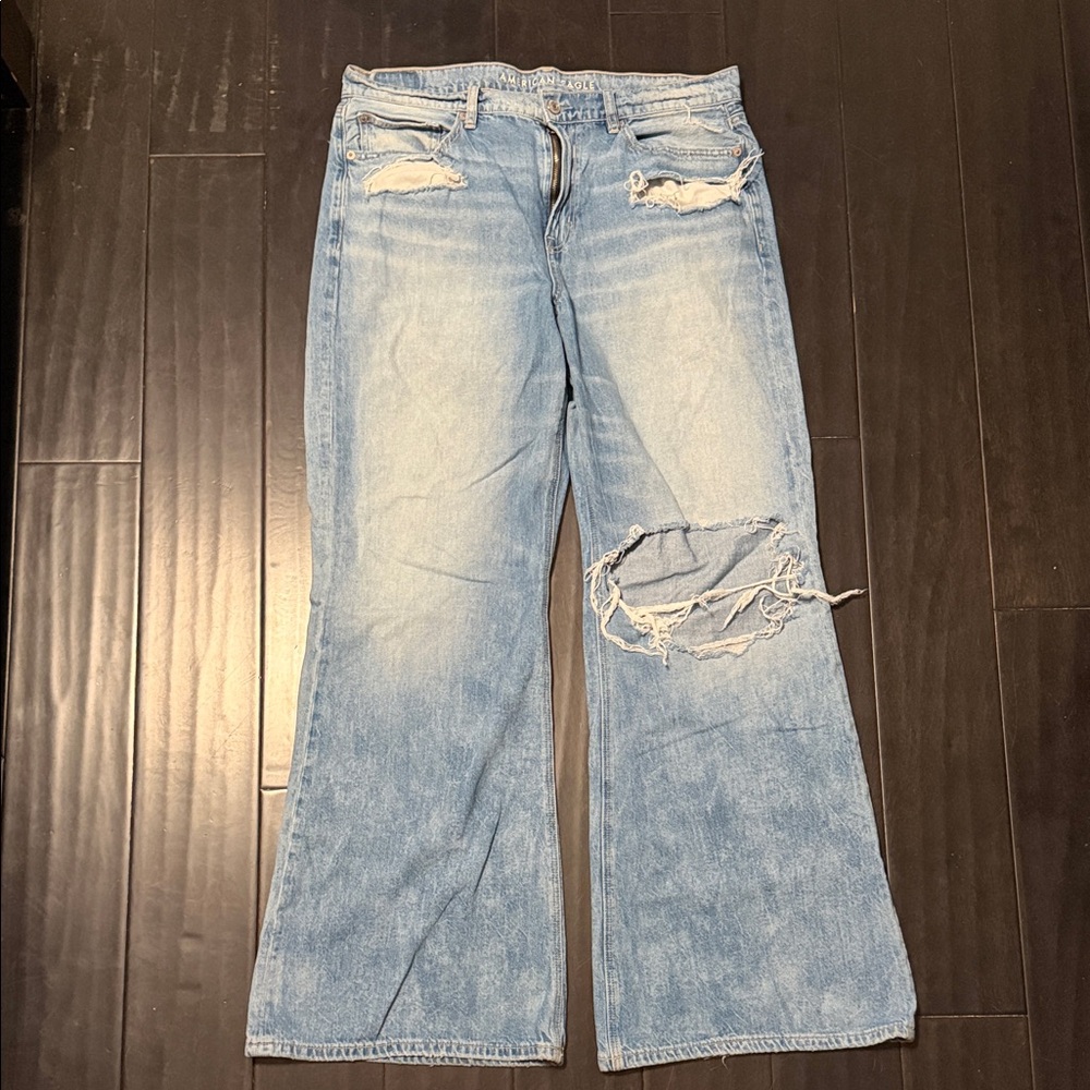 American Eagle Outfitters Ripped Wide Leg Jeans